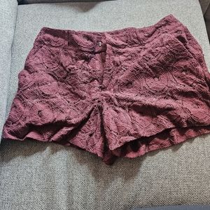 ELLE Burgundy Lace Dress Shorts, size 8